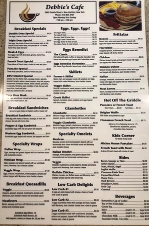 Debbie’s Cafe menu 1